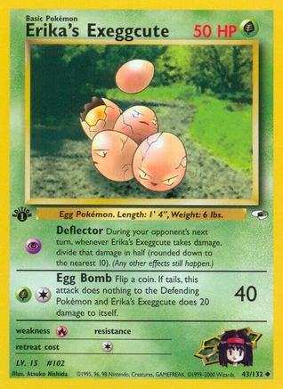 Erika's Exeggcute (43) (43) 043/132 - 1st Edition Gym Heroes - Uncommon