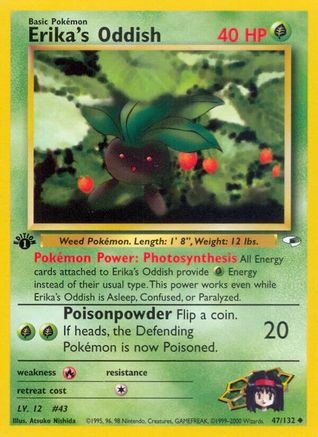 Erika's Oddish (47) (47) 047/132 - 1st Edition Gym Heroes - Uncommon