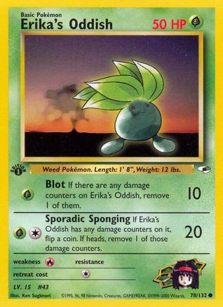 Erika's Oddish (78) (78) 078/132 - 1st Edition Gym Heroes - Common