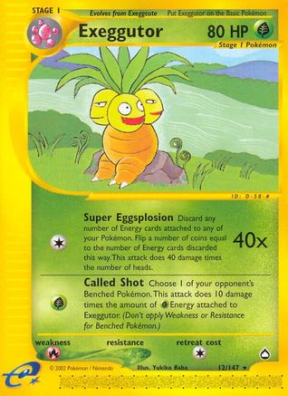 Exeggutor (12) (12) 012 - Reverse Holofoil Aquapolis - Rare