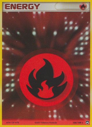 Fire Energy 104/108 - Holofoil Power Keepers - Rare