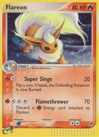 Flareon 005 - Reverse Holofoil Sandstorm - Holo Rare
