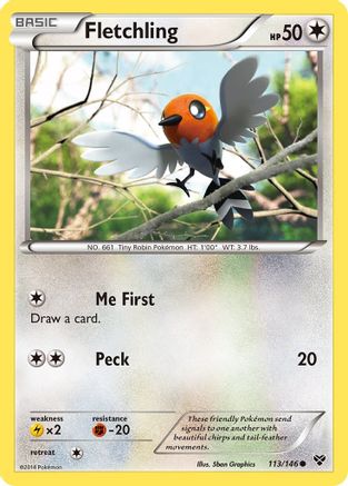 Fletchling 113 - Reverse Holofoil XY Base Set - Common