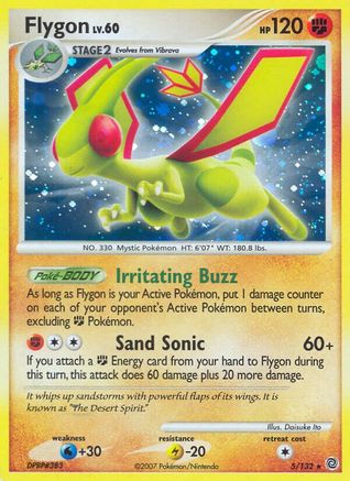 Flygon 005/132 - Reverse Holofoil Secret Wonders - Holo Rare