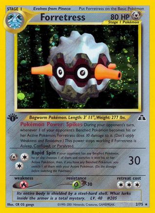 Forretress (2) (2) 002/75 - 1st Edition Holofoil Neo Discovery - Holo Rare