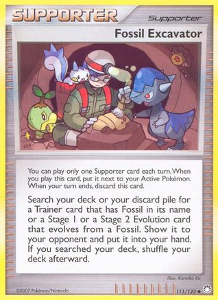 Fossil Excavator 111/123 - Reverse Holofoil Mysterious Treasures - Uncommon
