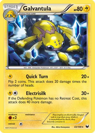 Galvantula 043 - Reverse Holofoil Dark Explorers - Rare
