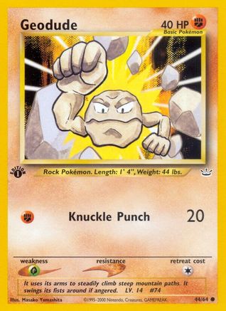 Geodude 044/64 - 1st Edition Neo Revelation - Common