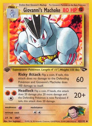 Giovanni's Machoke 042/132 - 1st Edition Gym Challenge - Uncommon