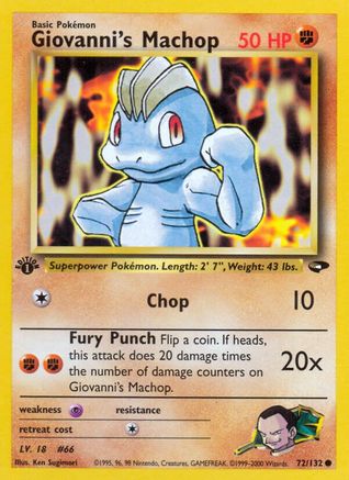 Giovanni's Machop 072/132 - 1st Edition Gym Challenge - Common
