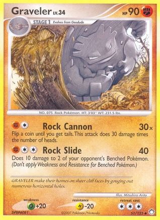 Graveler 051 - Reverse Holofoil Mysterious Treasures - Uncommon