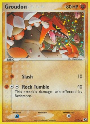 Groudon 005/106 - Reverse Holofoil Emerald - Holo Rare