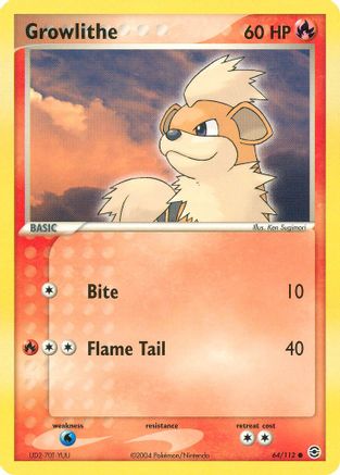 Growlithe 064/112 - Reverse Holofoil FireRed & LeafGreen - Common