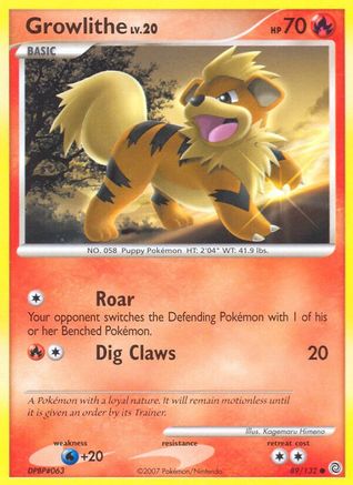 Growlithe 089/132 - Reverse Holofoil Secret Wonders - Common