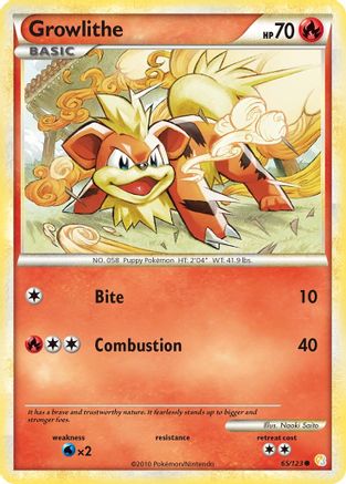 Growlithe 065/123 HeartGold SoulSilver - Common