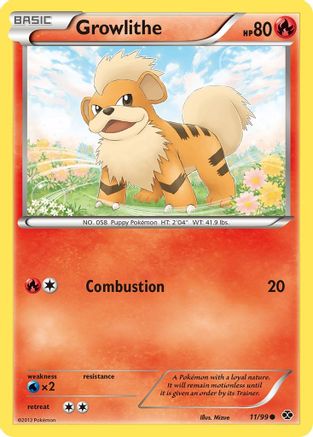 Growlithe (11) (11) 011/99 - Reverse Holofoil Next Destinies - Common