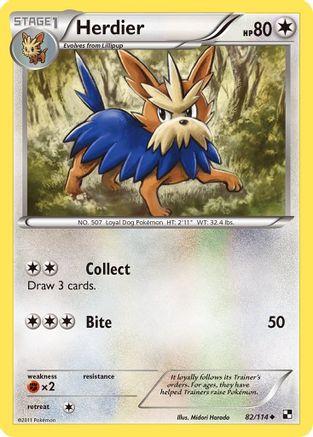 Herdier 082 - Reverse Holofoil Black and White - Uncommon