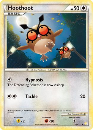 Hoothoot 066/123 - Reverse Holofoil HeartGold SoulSilver - Common