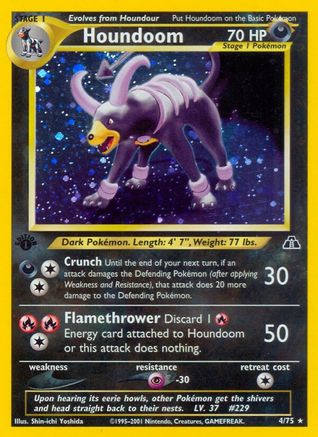 Houndoom (4) (4) 004/75 - 1st Edition Holofoil Neo Discovery - Holo Rare