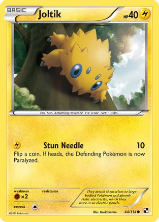Joltik (44) (44) 044/114 - Reverse Holofoil Black and White - Common