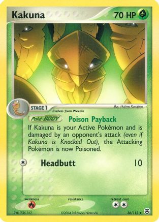 Kakuna 036/112 - Reverse Holofoil FireRed & LeafGreen - Uncommon