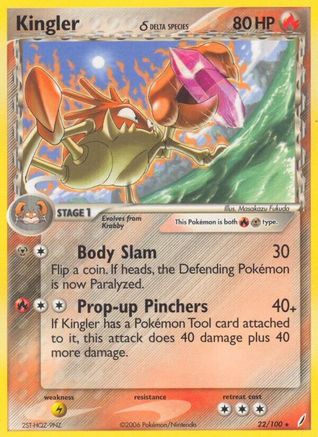 Kingler (Delta Species) 022/100 Crystal Guardians - Rare