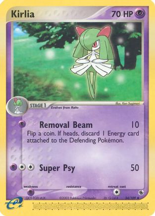 Kirlia 034/109 - Reverse Holofoil Ruby and Sapphire - Uncommon