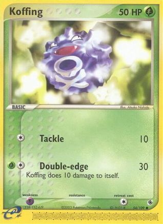 Koffing 054/109 - Reverse Holofoil Ruby and Sapphire - Common