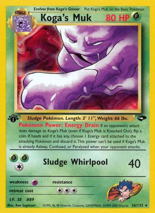 Koga's Muk 026/132 - 1st Edition Gym Challenge - Rare