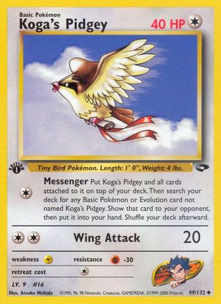 Koga's Pidgey (49) (49) 049/132 - 1st Edition Gym Challenge - Uncommon