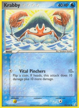Krabby 054/100 - Reverse Holofoil Crystal Guardians - Common
