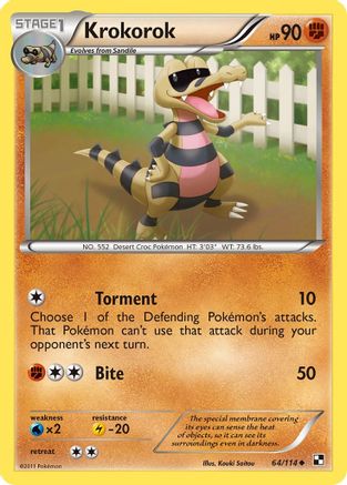 Krokorok 064 - Reverse Holofoil Black and White - Uncommon