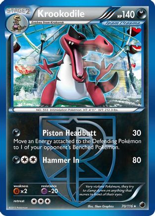 Krookodile (Team Plasma) 070 Plasma Freeze - Rare