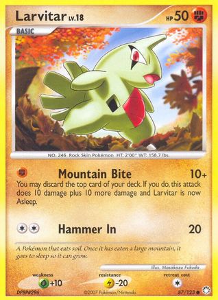 Larvitar 087 - Reverse Holofoil Mysterious Treasures - Common