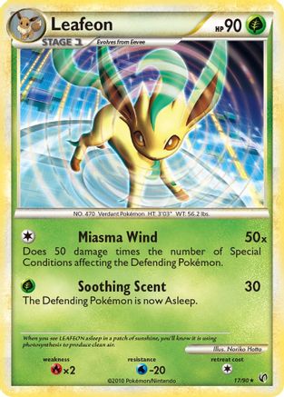 Leafeon 017 - Reverse Holofoil Undaunted - Rare