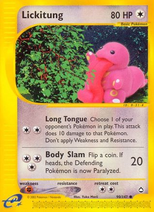 Lickitung 090 - Reverse Holofoil Aquapolis - Common