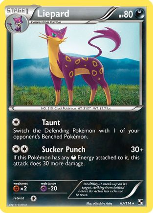Liepard 067 - Reverse Holofoil Black and White - Rare