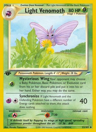Light Venomoth 053/105 - 1st Edition Neo Destiny - Uncommon