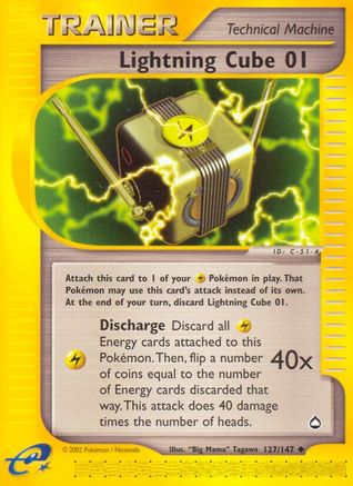 Lightning Cube 01 127 - Reverse Holofoil Aquapolis - Uncommon