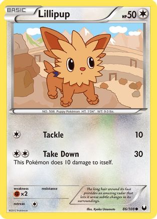 Lillipup 086 - Reverse Holofoil Dark Explorers - Common