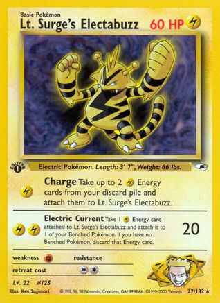 Lt. Surge's Electabuzz (27) (27) 027/132 - 1st Edition Gym Heroes - Rare