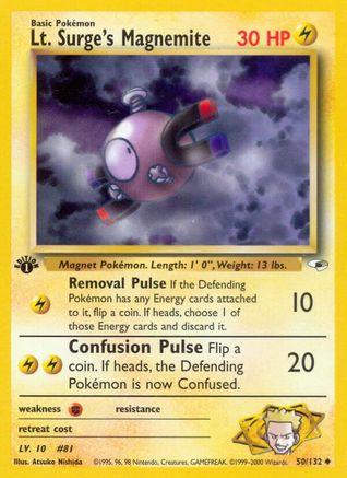 Lt. Surge's Magnemite (50) (50) 050/132 - 1st Edition Gym Heroes - Uncommon