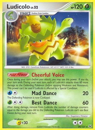 Ludicolo 034/127 - Reverse Holofoil Platinum - Rare