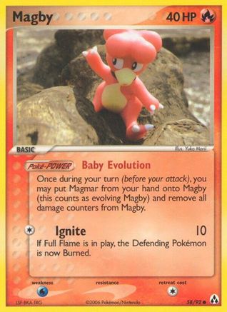 Magby 058/92 - Reverse Holofoil Legend Maker - Common