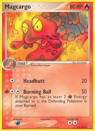 Magcargo 037/107 - Reverse Holofoil Deoxys - Uncommon