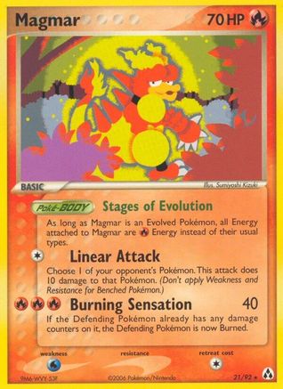 Magmar 021 - Reverse Holofoil Legend Maker - Rare