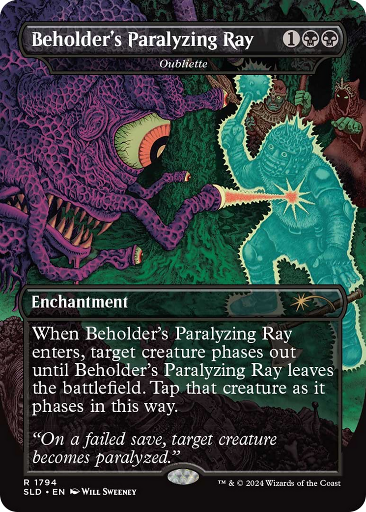Oubliette (SLD-1794) - Secret Lair Drop / Beholder's Paralyzing Ray (Borderless) Foil