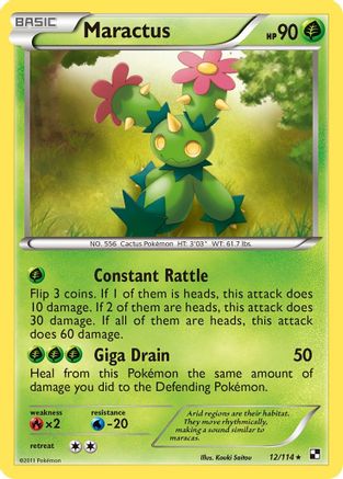 Maractus (12) (12) 012 - Reverse Holofoil Black and White - Rare