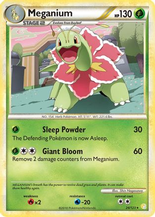 Meganium 026 - Reverse Holofoil HeartGold SoulSilver - Rare