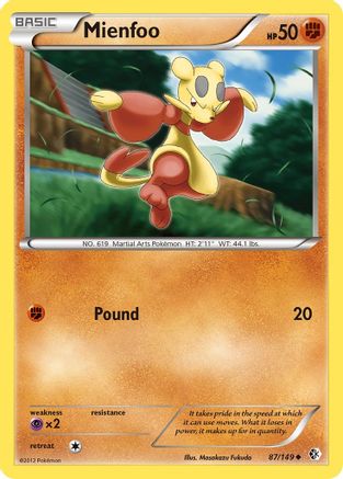 Mienfoo (87) (87) 087 - Reverse Holofoil Boundaries Crossed - Uncommon